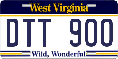 WV license plate DTT900