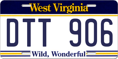 WV license plate DTT906