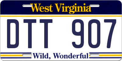 WV license plate DTT907