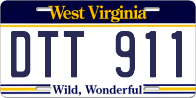 WV license plate DTT911
