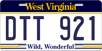 WV license plate DTT921