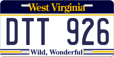 WV license plate DTT926