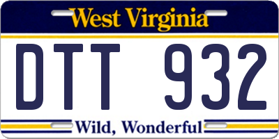 WV license plate DTT932
