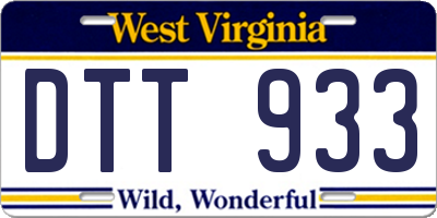 WV license plate DTT933