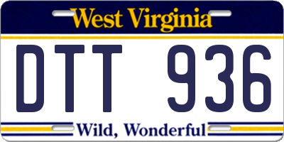 WV license plate DTT936