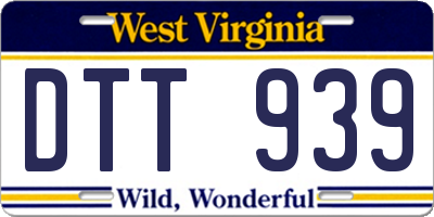 WV license plate DTT939