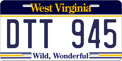 WV license plate DTT945