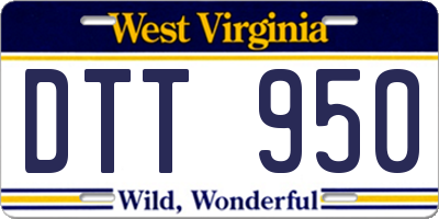 WV license plate DTT950