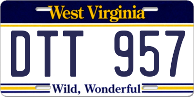 WV license plate DTT957