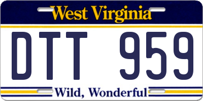 WV license plate DTT959