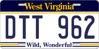 WV license plate DTT962
