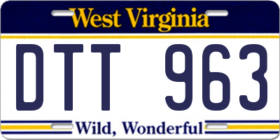 WV license plate DTT963