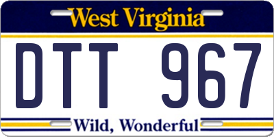 WV license plate DTT967