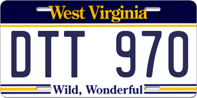 WV license plate DTT970