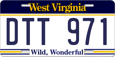 WV license plate DTT971