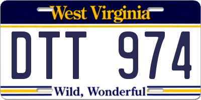 WV license plate DTT974