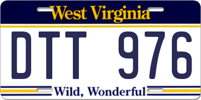 WV license plate DTT976
