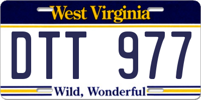 WV license plate DTT977
