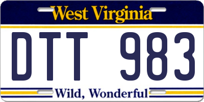 WV license plate DTT983