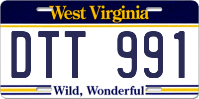 WV license plate DTT991