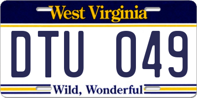 WV license plate DTU049