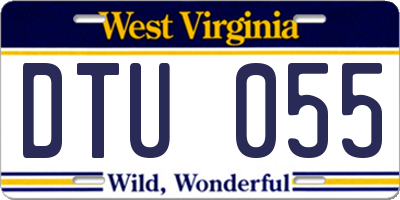 WV license plate DTU055