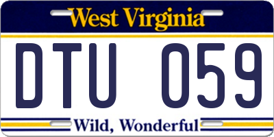 WV license plate DTU059