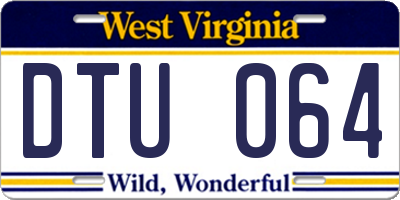 WV license plate DTU064