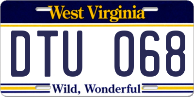 WV license plate DTU068