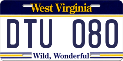 WV license plate DTU080