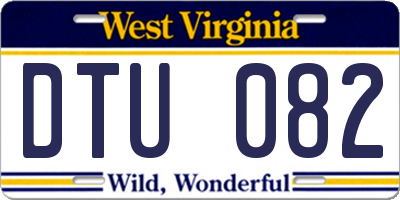 WV license plate DTU082