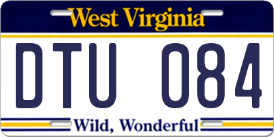 WV license plate DTU084