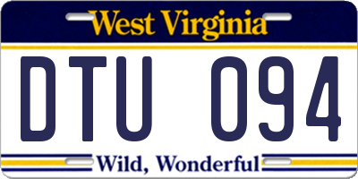 WV license plate DTU094