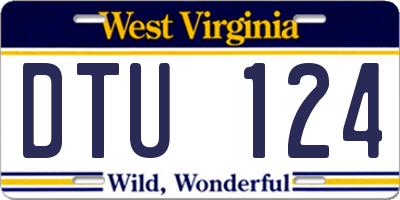 WV license plate DTU124