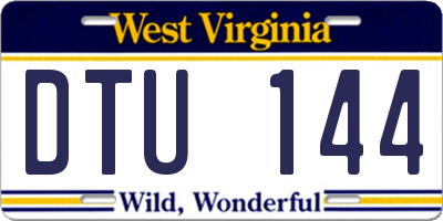 WV license plate DTU144