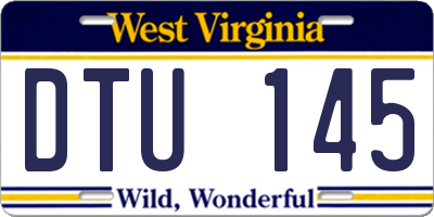 WV license plate DTU145