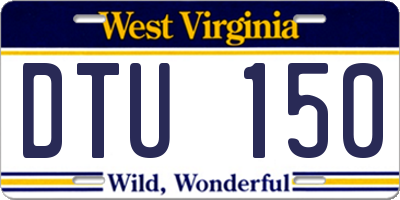 WV license plate DTU150