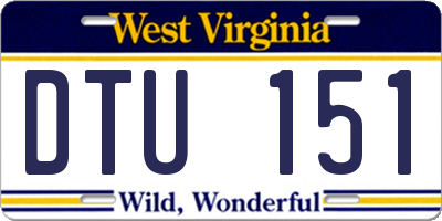 WV license plate DTU151