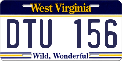 WV license plate DTU156