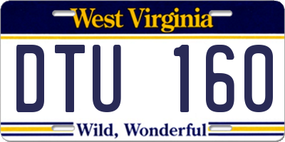 WV license plate DTU160