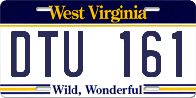 WV license plate DTU161