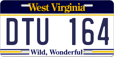 WV license plate DTU164