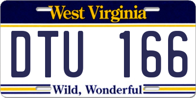 WV license plate DTU166