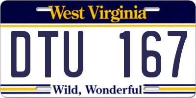 WV license plate DTU167