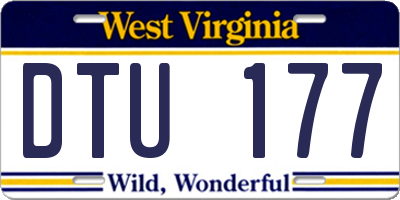 WV license plate DTU177
