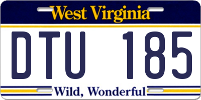 WV license plate DTU185
