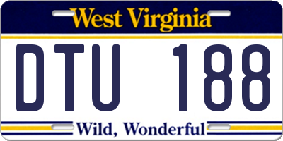 WV license plate DTU188