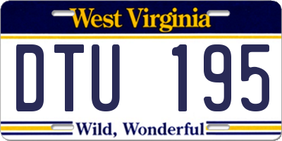 WV license plate DTU195