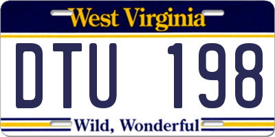 WV license plate DTU198