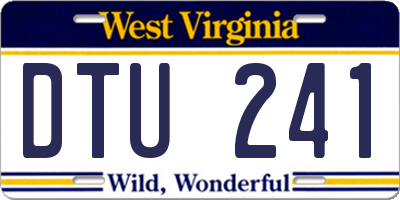 WV license plate DTU241